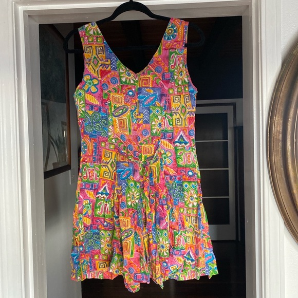 90s colorful button up romper - Picture 3 of 4
